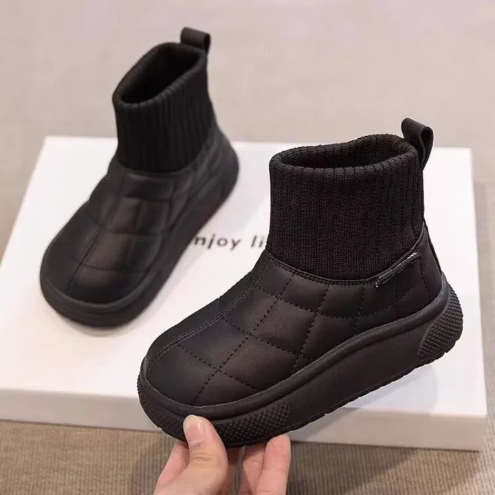 Kinder Winterstiefel Leder gefüttert rutschfest