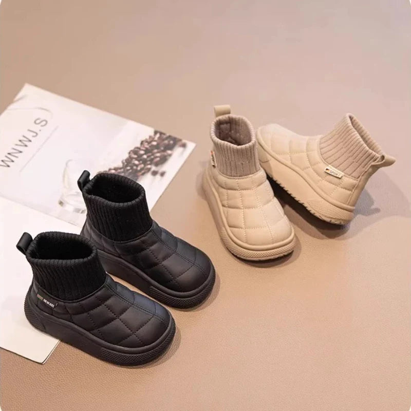 Kinder Winterstiefel Leder gefüttert rutschfest