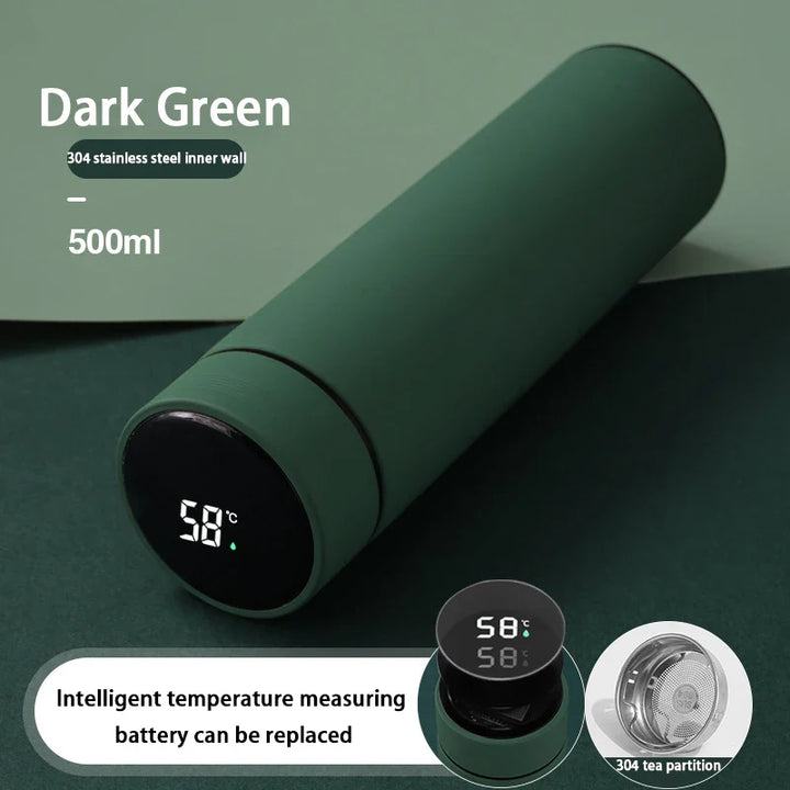 ThermoFlask Edelstahl-Isolierflasche mit LCD-Temperaturanzeige | 500ml Doppelwandig