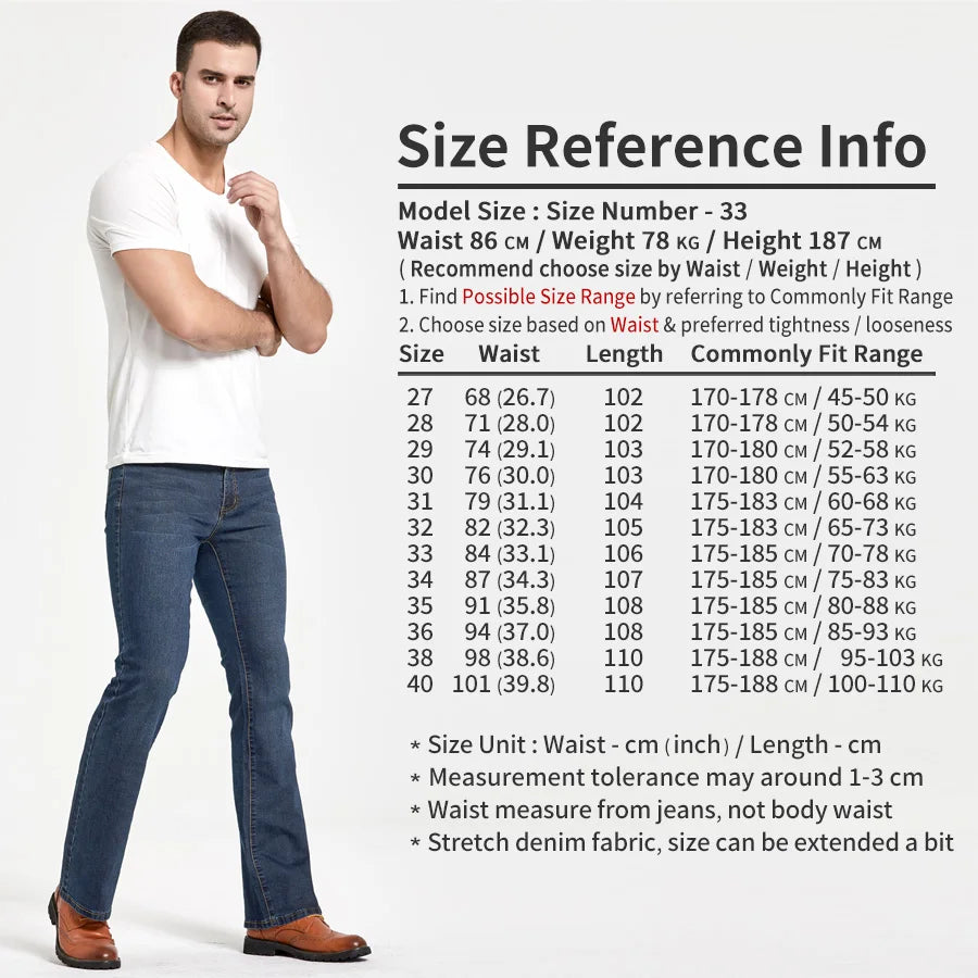 Herren Bootcut Jeans | Klassische Stretch Jeans in Blau & Schwarz mit leichtem Schlag