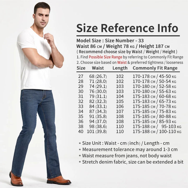 Herren Bootcut Jeans | Klassische Stretch Jeans in Blau & Schwarz mit leichtem Schlag
