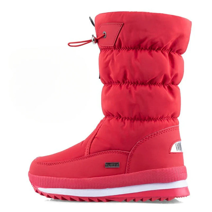 Damen-Schneestiefel | Warme, halbwadenhohe, wasserdichte Stiefel mit Plattform und rutschfestem Fell