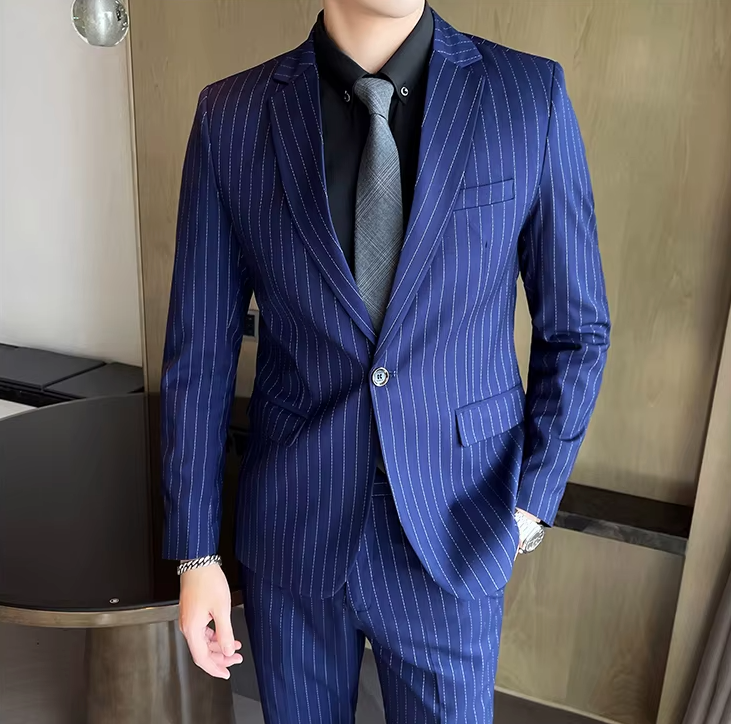 Hochwertiger zweiteiliger Slim Fit Anzug, Hose und Jacket Combo