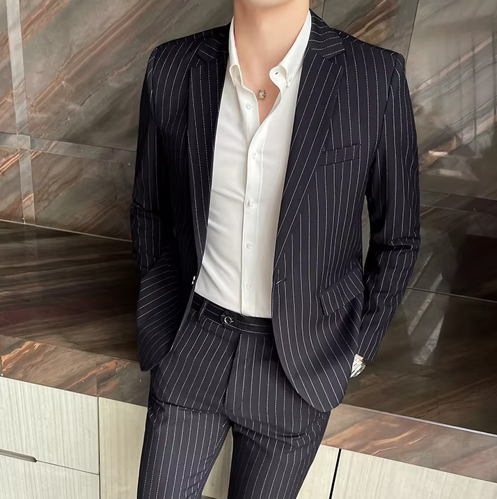 Hochwertiger zweiteiliger Slim Fit Anzug, Hose und Jacket Combo