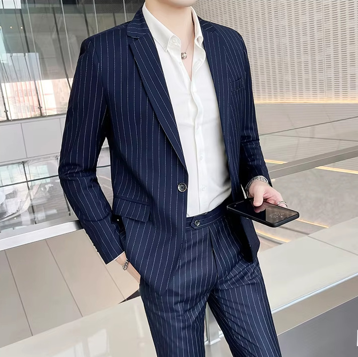 Hochwertiger zweiteiliger Slim Fit Anzug, Hose und Jacket Combo