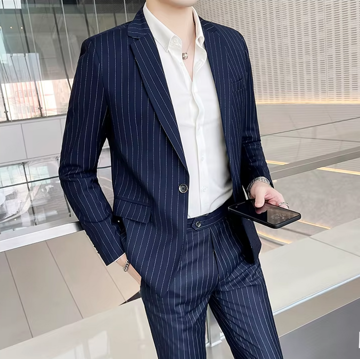 Hochwertiger zweiteiliger Slim Fit Anzug, Hose und Jacket Combo