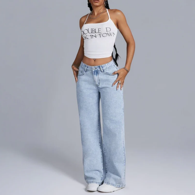 Jenni Rosa Schleife Baggy Jeans