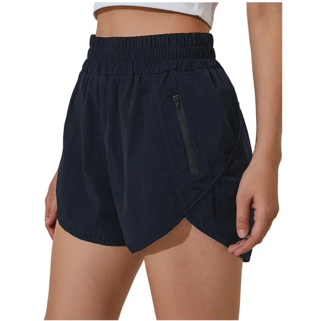 Schnelltrocknende Laufshorts mit hohem Bund