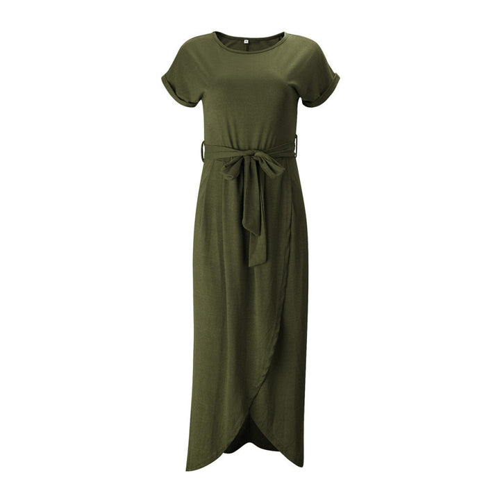 Nina Maxikleid mit Schleifendetail & Schlitz | Luftiges, locker sitzendes Kleid für Strand & Party