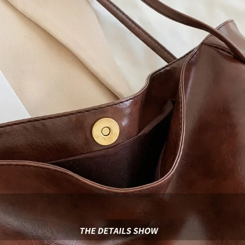 Damen Handtasche | PU-Leder Schultertasche Retro mit großer Kapazität