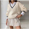 Chesca | Women's Winter V-Neck Long Sleeve Sweater - Eleganz und Komfort