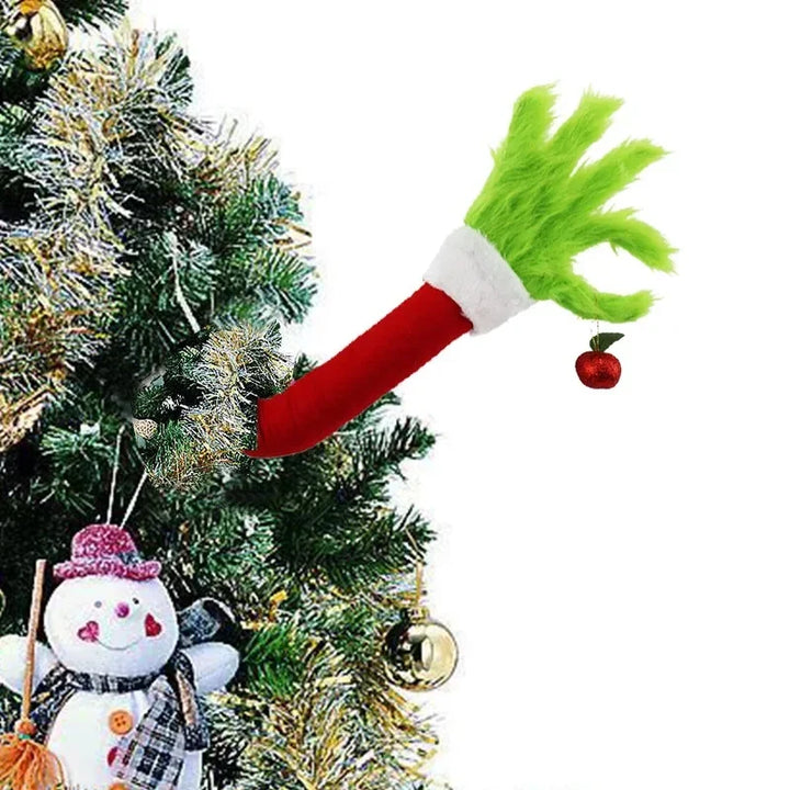 Weihnachtsbaumschmuck Grünes Fell Monster Arm | Elf Puppe Ornament