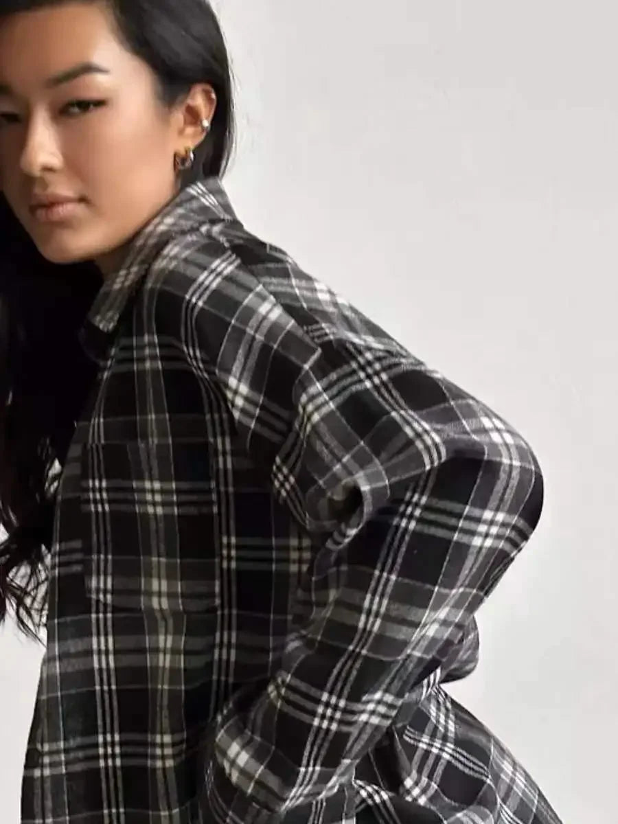 Übergroße Karohemdjacke | Weicher Flanell | Trendiger Lagenlook