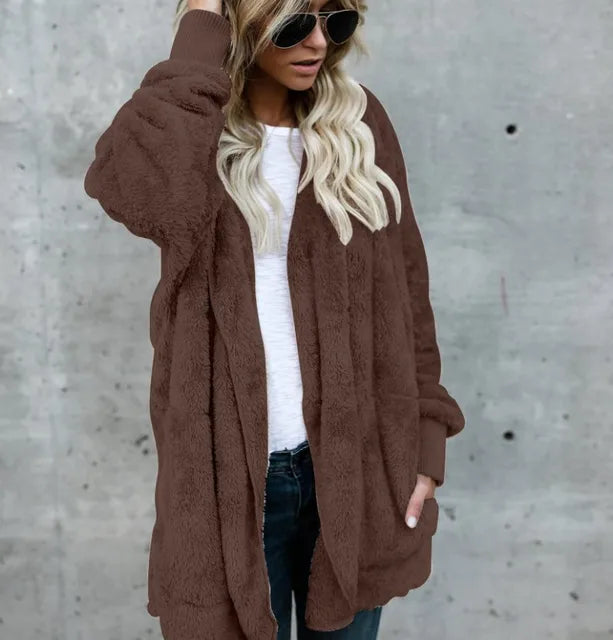 Rhianna - Kuschelige Doppel-Fleecejacke mit Kapuze – Perfekt für Herbst & Winter