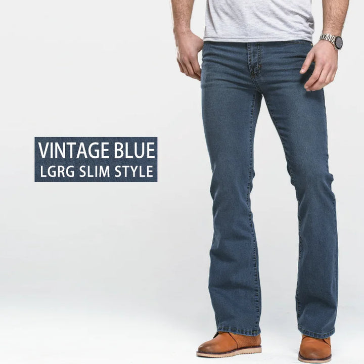 Herren Bootcut Jeans | Klassische Stretch Jeans in Blau & Schwarz mit leichtem Schlag