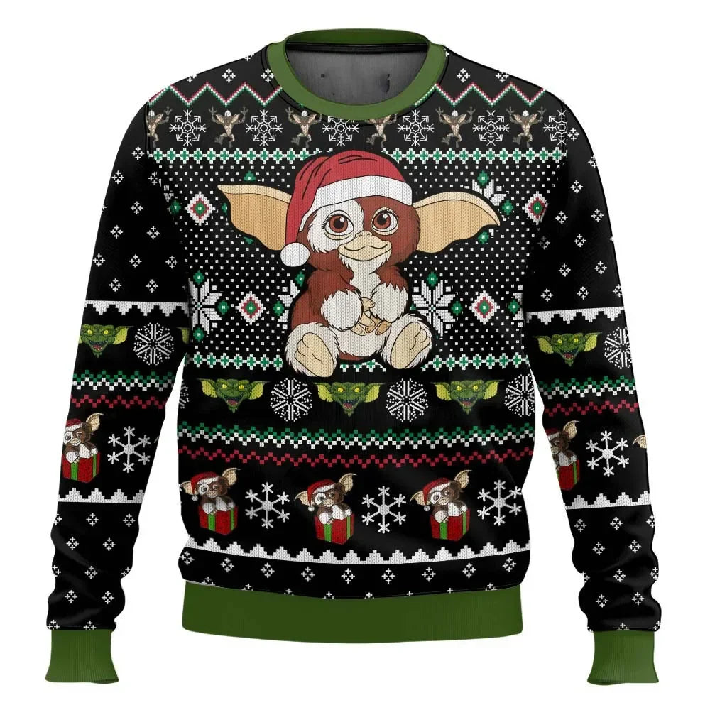 Weihnachten Hoodie 3D Druck Gremlin | Monster Motiv Pullover Unisex