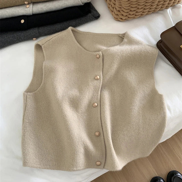 Lieke | Wolle Damen Gilet mit klassischem Knopfverschluss - Chic, Elegant &amp; Bequem&nbsp;