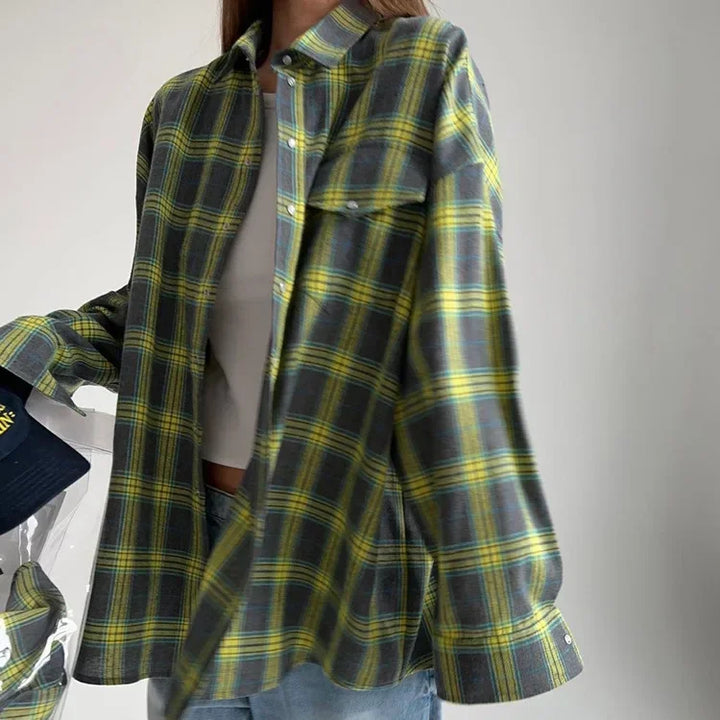 Übergroße Karohemdjacke | Weicher Flanell | Trendiger Lagenlook
