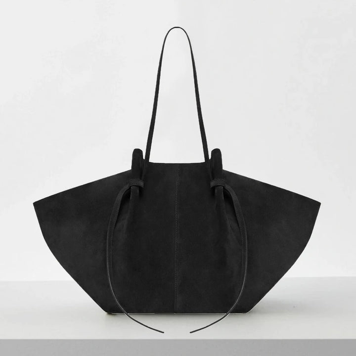 Damen Handtasche Personalisiert | Große Schultertasche aus Wildlederimitat mit Initialen3