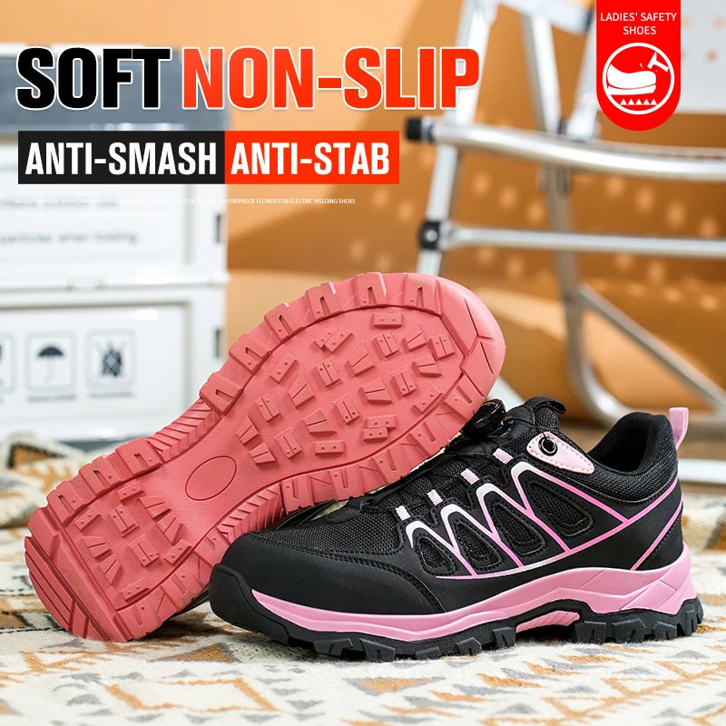 Damenschuhe Arbeitssicherheit | Drehknopf, Stoß- & Durchtrittssicher, Modisch
