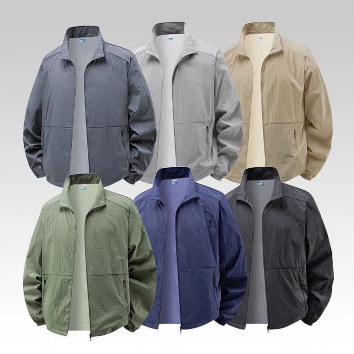 Chaqueta ligera de senderismo de verano para hombre | Impermeable, transpirable y de secado rápido