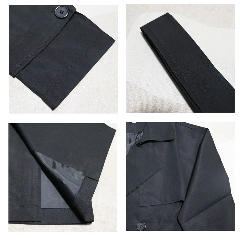 Gabardina estilo coreano para hombre | Cortavientos largo para primavera