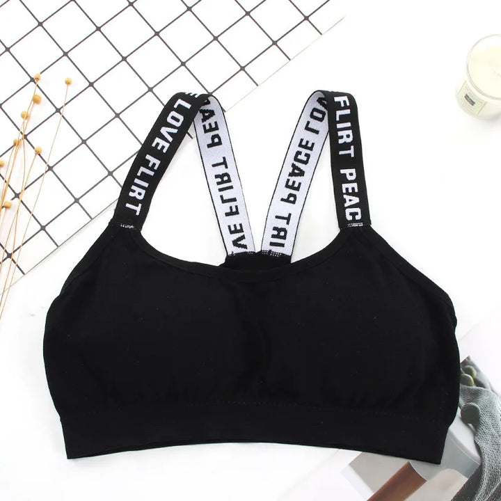 Damen Sport BH | Nahtloser Push-Up Fitness Bustier mit Trägern für Yoga & Training