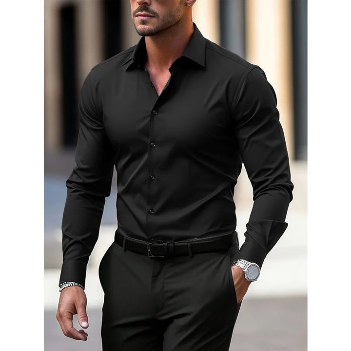 Herren Business-Hemd | Weißes Langarm Hemd aus Stretch, modern & elegant