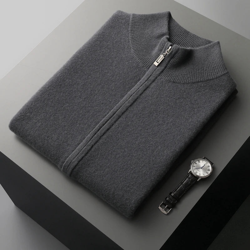 Strickpullover mit Reißverschluss | Woll-Sweater mit Stehkragen für Herbst & Winter