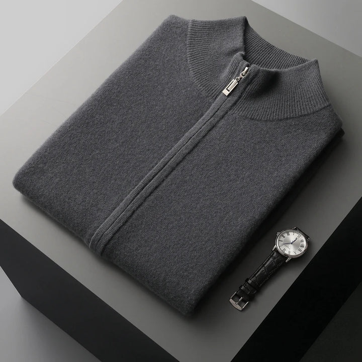 Strickpullover mit Reißverschluss | Woll-Sweater mit Stehkragen für Herbst & Winter