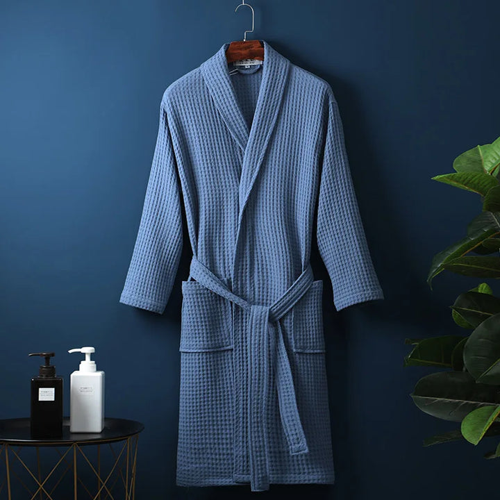Leichter Und Atmungsaktiver Unisex Bademantel Mit Waffelstruktur