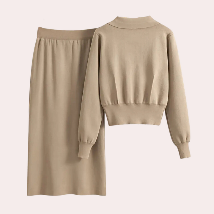 Celeste Zweiteiliges Damen-Outfit | Geknöpft & Elegant Style