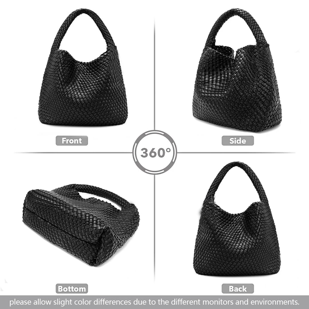 Damen Handtasche Geflochten | Große Umhängetasche für Arbeit, Reise & Sommer