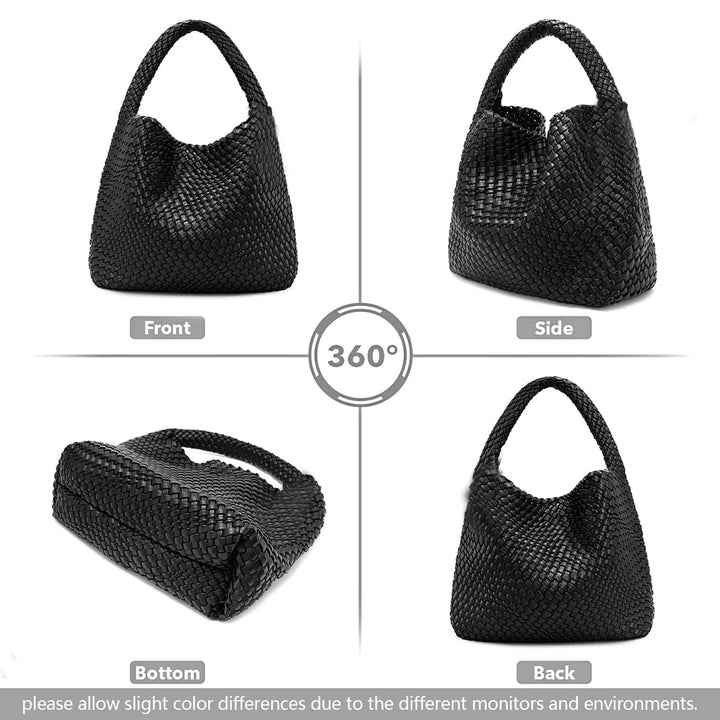 Damen Handtasche Geflochten | Große Umhängetasche für Arbeit, Reise & Sommer