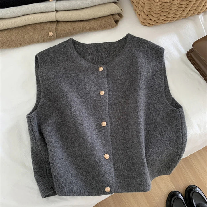 Lieke | Wolle Damen Gilet mit klassischem Knopfverschluss - Chic, Elegant &amp; Bequem&nbsp;