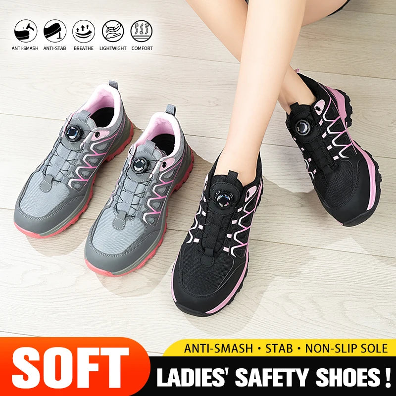 Damenschuhe Arbeitssicherheit | Drehknopf, Stoß- & Durchtrittssicher, Modisch