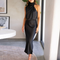 Wow Satin Kleid für Frauen | Asymmetrisches Design mit hohem Ausschnitt & eleganter Passform