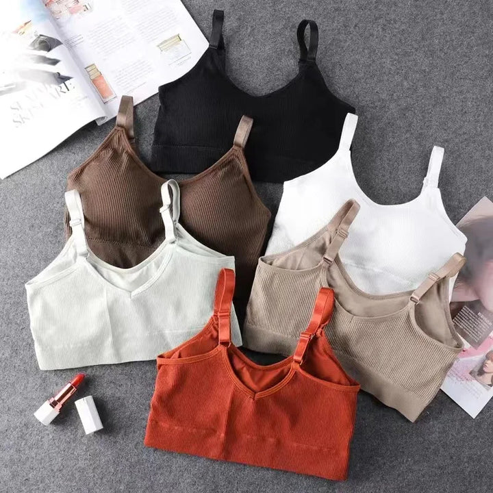 Damen Bralette BH | Nahtloser Büstenhalter ohne Bügel mit Vollschale für Sport & Alltag
