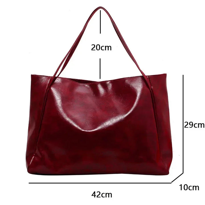 Damen Handtasche | PU-Leder Schultertasche Retro mit großer Kapazität