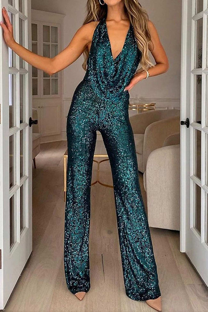 Audrey | Pailletten-Jumpsuit für Frauen - Glamour & atemberaubender Glanz