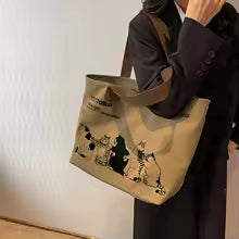 Damen Handtasche aus Canvas | Klassisches Design & Geräumig mit Reißverschluss
