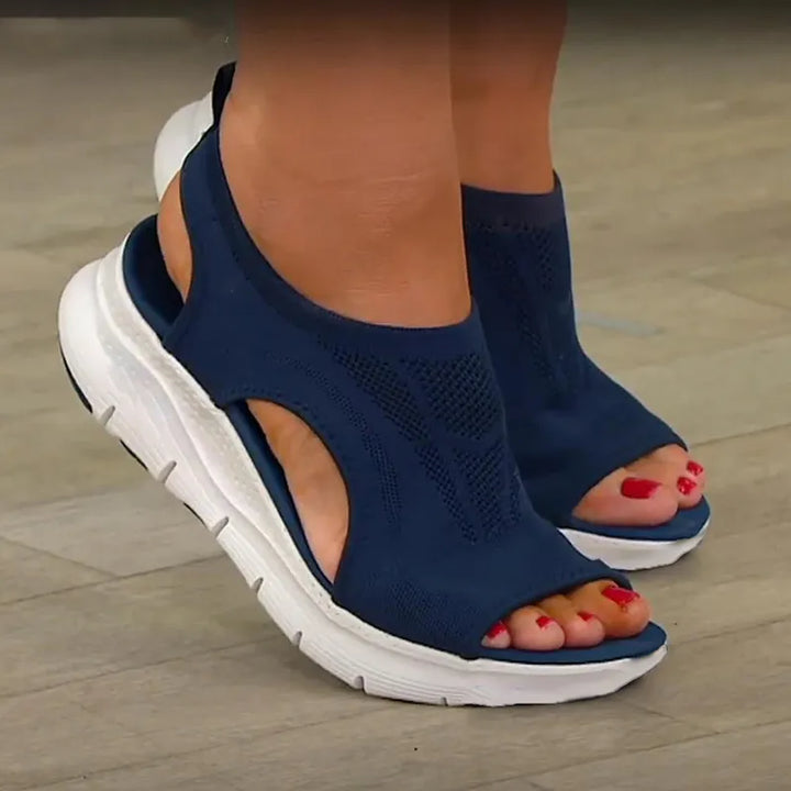 OrthoStep Damen Sandalen | Sportlich & Orthopädisch Atmungsaktiv & Klettverschluss