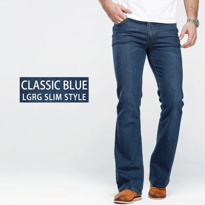 Herren Bootcut Jeans | Klassische Stretch Jeans in Blau & Schwarz mit leichtem Schlag
