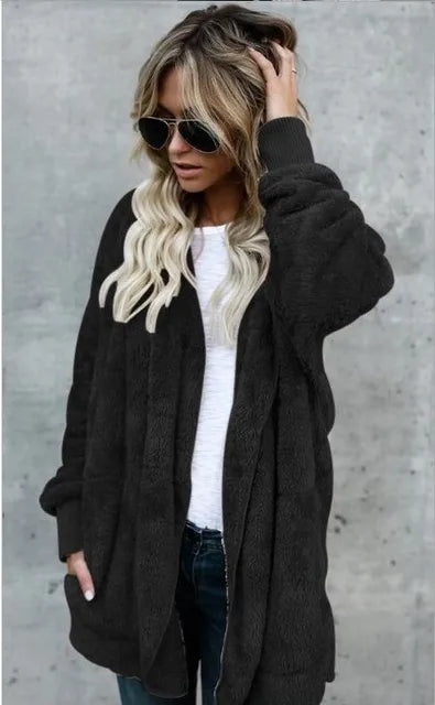 Rhianna - Kuschelige Doppel-Fleecejacke mit Kapuze – Perfekt für Herbst & Winter