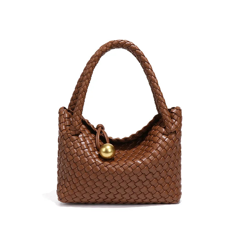 Schultertasche Geflochten | Kleine Crossbody Hobo Bag aus veganem Leder