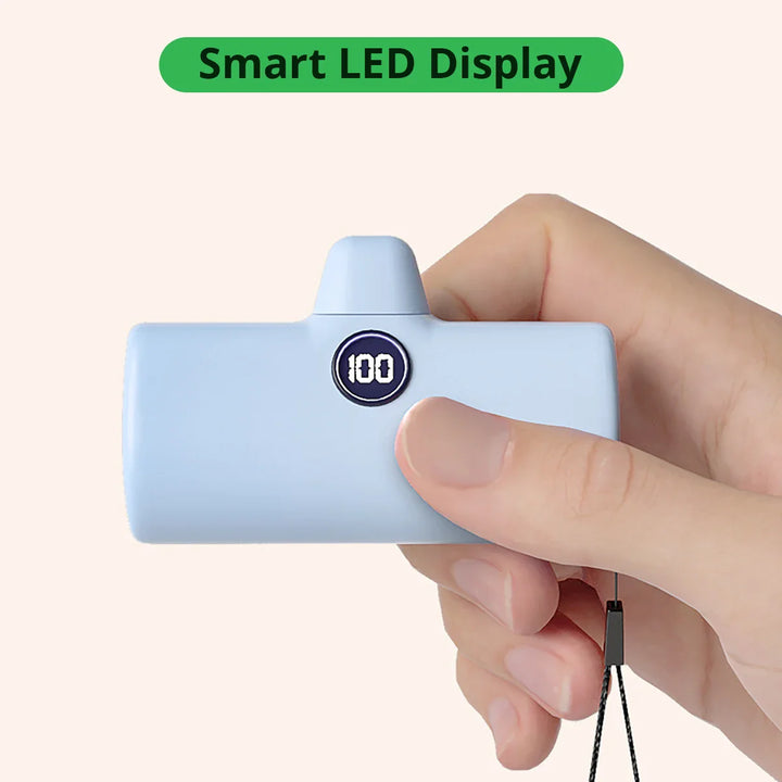 Externer Akku Mini Liboer 5000mAh | Schnellladegerät mit LED-Anzeige und Type-C/Lightning-Anschluss