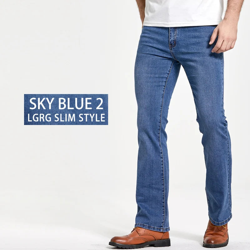 Herren Bootcut Jeans | Klassische Stretch Jeans in Blau & Schwarz mit leichtem Schlag