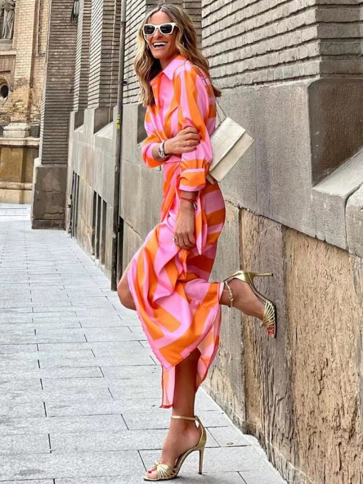 Elouise Wickelkleid mit Kragen | Elegantes Sommerkleid mit schmeichelnder Passform und seidigem Stoff