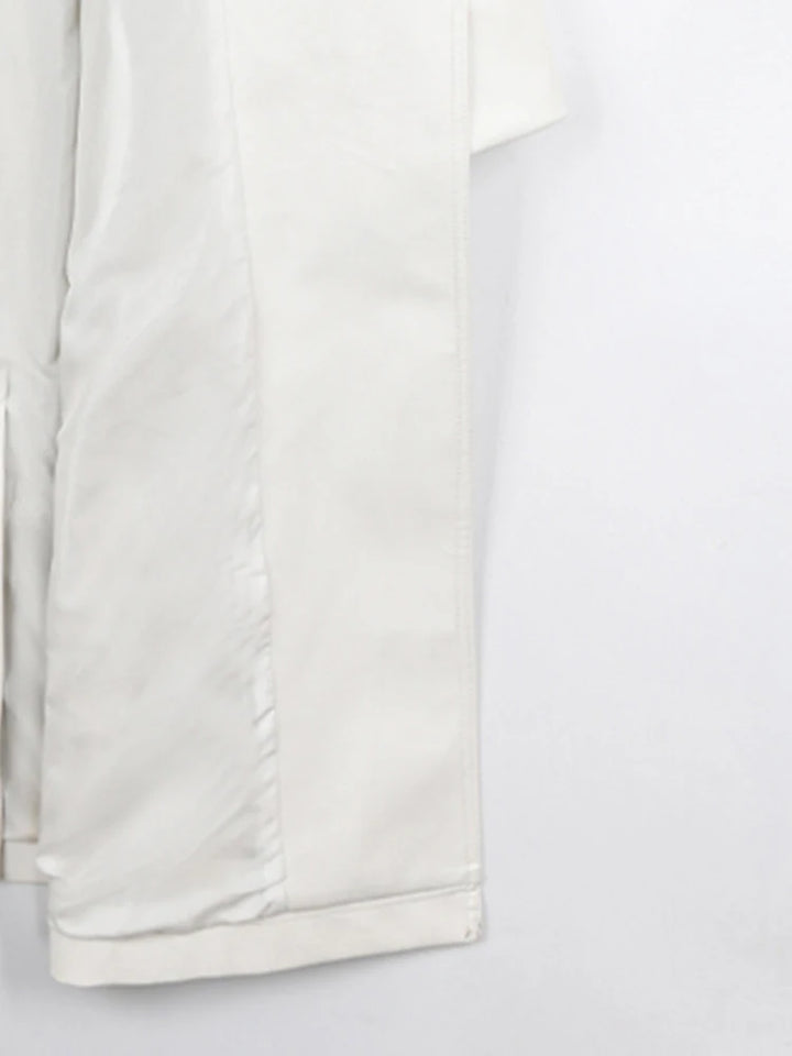 Damen Leder-Gabardina in Schwarz | Langer Oversize-Mantel mit Revers für Herbst