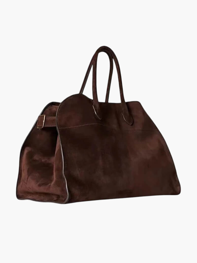 Elegante Damenhandtasche aus pflanzlich gegerbtem Leder und mit geräumigem Design